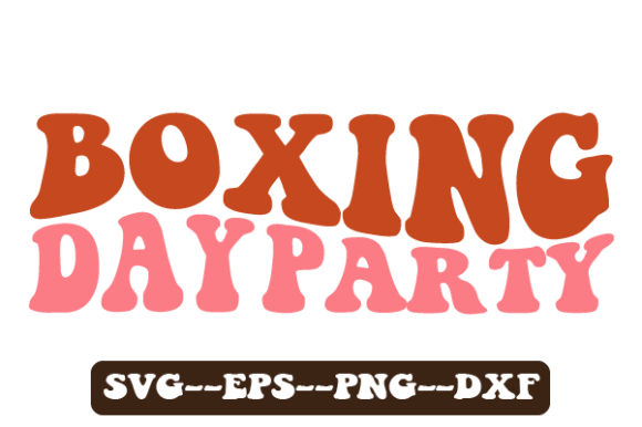 Boxing Day Party Retro Wavy Svg Graphics