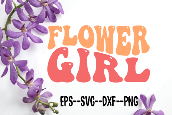 Flower Girl Retro Wavy SVG Graphics for Crafts