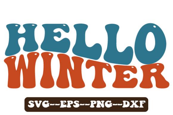 Hello Winter Retro Wavy Svg Sublimation
