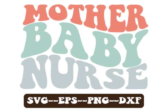 Mother Baby Nurse Wavy Svg Sublimation