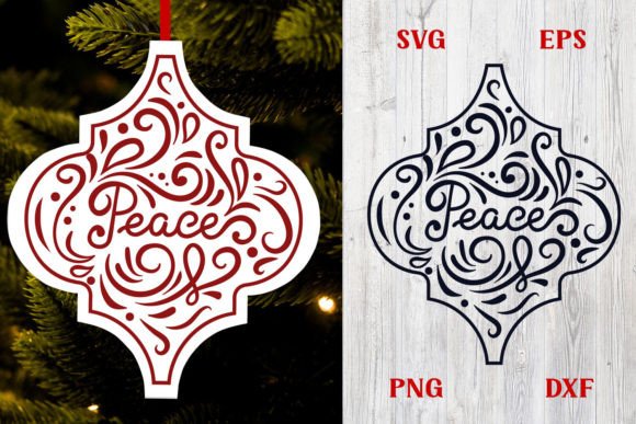 Peace Christmas Arabesque SVG for Crafts and Graphics