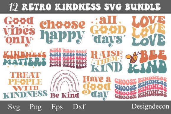 Retro Kindness Sublimation Svg Bundle