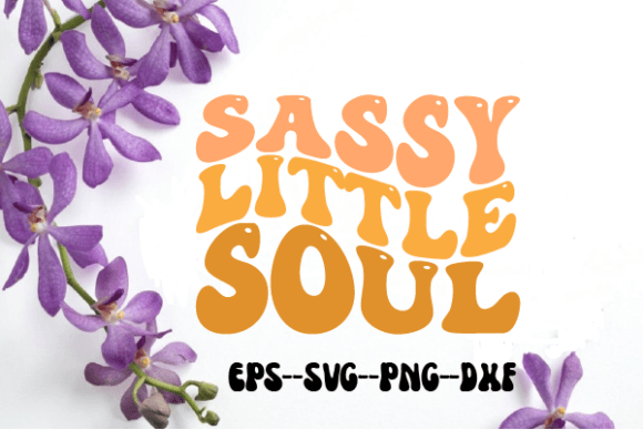 Sassy Little Soul Baby Retro Wavy Svg Graphics