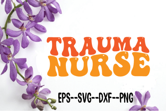 Trauma Nurse Wavy Retro SVG: Graphics for Crafts & Branding