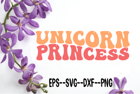 Unicorn Princess Unicorn Retro Wavy SVG